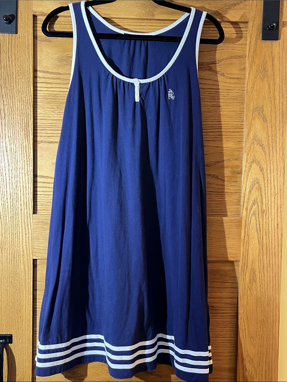 Ralph Lauren Navy and White Sleeveless Tunic Dress